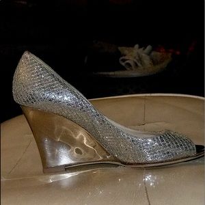 JIMMY CHOO glitter wedges!
